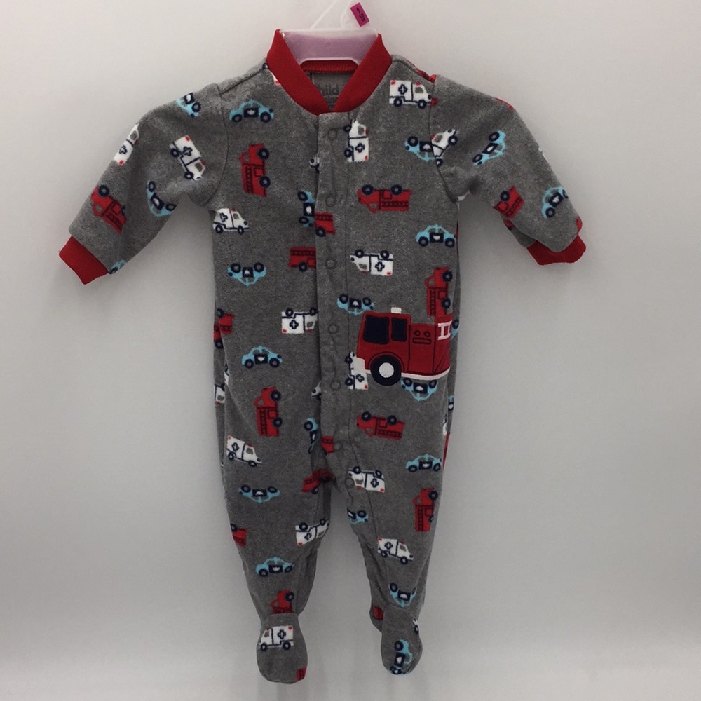 Child of Mine By Carters Infant Baby Boys Firetruck Transportation Sleeper 0-3M